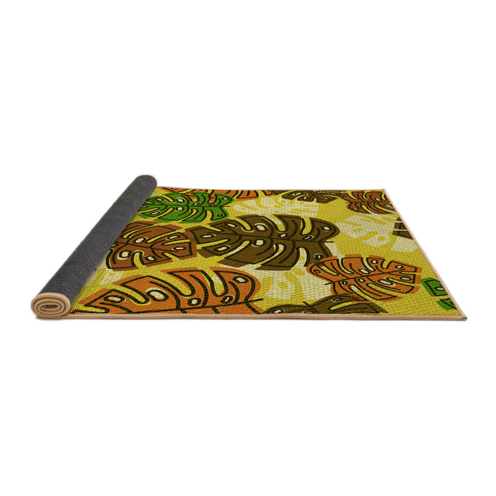 Thickness of Patterned Dark Bronze Brown Rug, pat1015yw