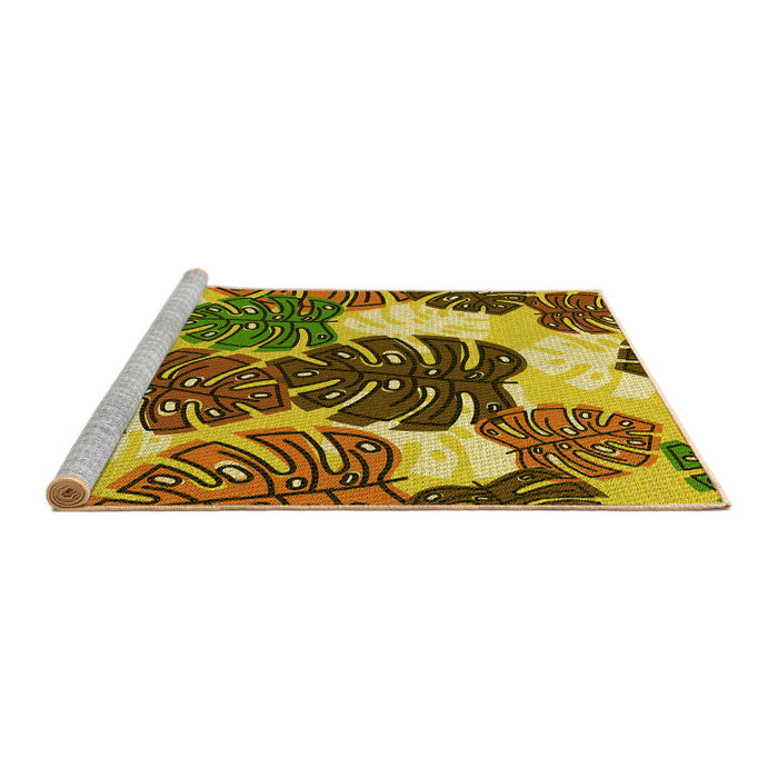 Sideview of Machine Washable Transitional Dark Bronze Brown Rug, wshpat1015yw