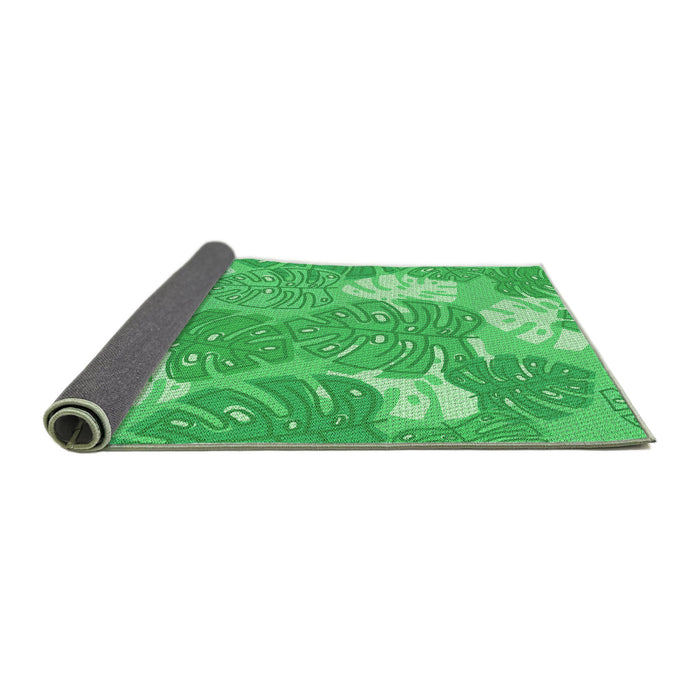 Thickness of Patterned Neon Green Rug, pat1016grn
