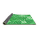 Thickness of Patterned Neon Green Rug, pat1016grn