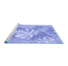 Sideview of Machine Washable Transitional Light Slate Blue Rug, wshpat1017blu