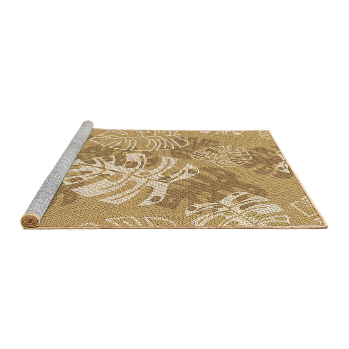 Sideview of Machine Washable Transitional Cinnamon Brown Rug, wshpat1017brn