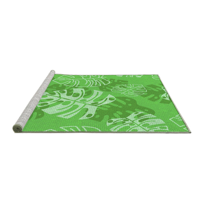 Sideview of Machine Washable Transitional Emerald Green Rug, wshpat1017grn