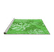 Sideview of Machine Washable Transitional Emerald Green Rug, wshpat1017grn