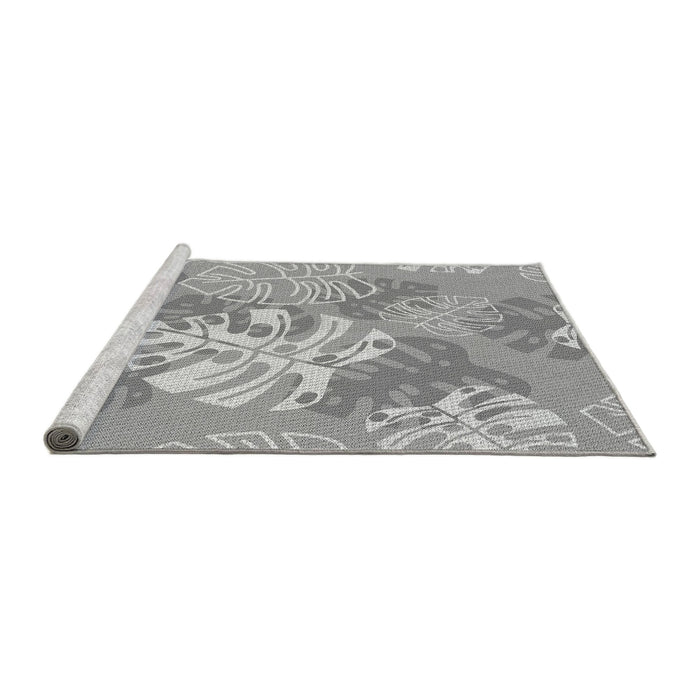 Sideview of Machine Washable Transitional Gray Rug, wshpat1017gry