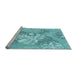Sideview of Machine Washable Transitional Light Sea Green Rug, wshpat1017lblu