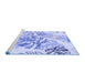 Sideview of Machine Washable Transitional Blue Rug, wshpat1018blu