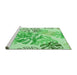Sideview of Machine Washable Transitional Jade Green Rug, wshpat1018grn