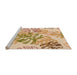 Sideview of Machine Washable Transitional Khaki Gold Rug, wshpat1018org