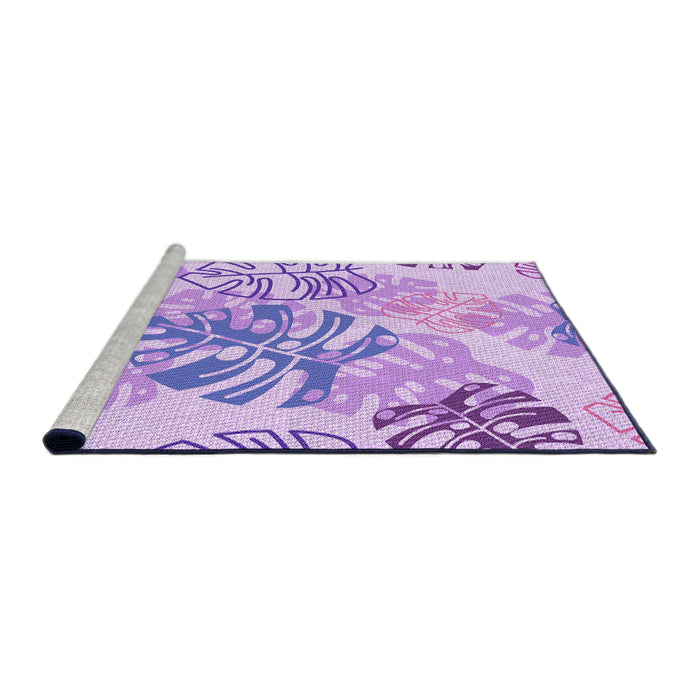Sideview of Machine Washable Transitional Purple Rug, wshpat1018pur