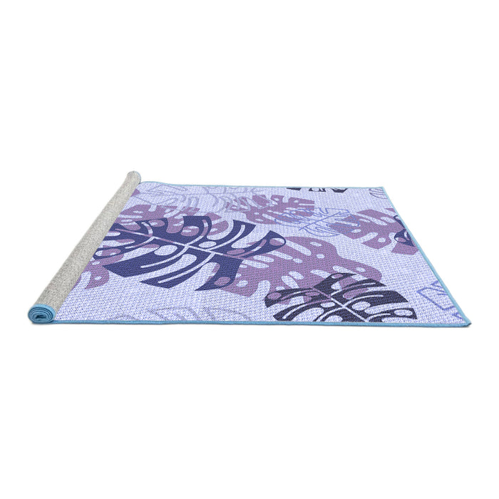 Sideview of Machine Washable Transitional Light Purple Rug, wshpat1019blu