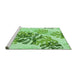 Sideview of Machine Washable Transitional Light Green Rug, wshpat1019grn