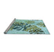 Sideview of Machine Washable Transitional Blue Rug, wshpat1019lblu