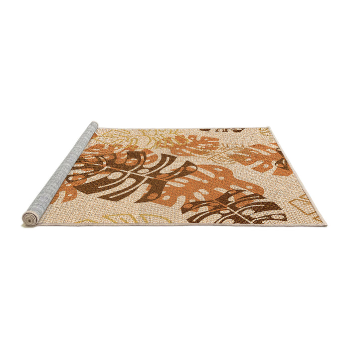 Sideview of Machine Washable Transitional Orange Rug, wshpat1019org