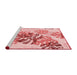 Sideview of Machine Washable Transitional Deep Rose Pink Rug, wshpat1019rd