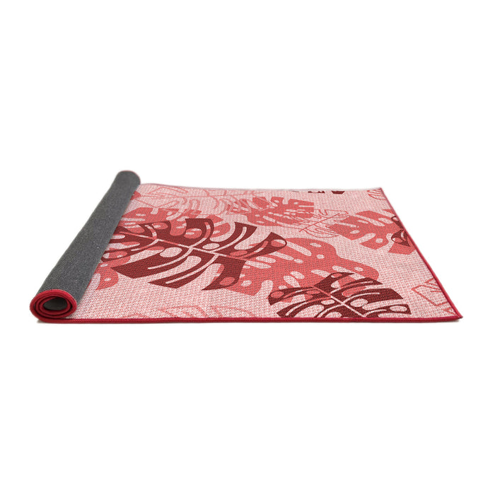 Thickness of Patterned Deep Rose Pink Rug, pat1019rd