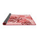 Thickness of Patterned Deep Rose Pink Rug, pat1019rd