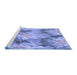 Sideview of Machine Washable Transitional Sky Blue Rug, wshpat102blu