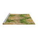 Sideview of Machine Washable Transitional Golden Gold Rug, wshpat102brn