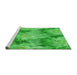 Sideview of Machine Washable Transitional Neon Green Rug, wshpat102grn