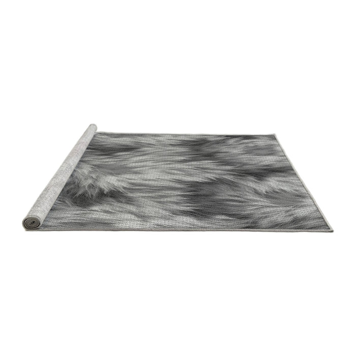 Sideview of Machine Washable Transitional Cloud Gray Rug, wshpat102gry