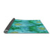 Thickness of Patterned Bright Turquoise Blue Rug, pat102lblu