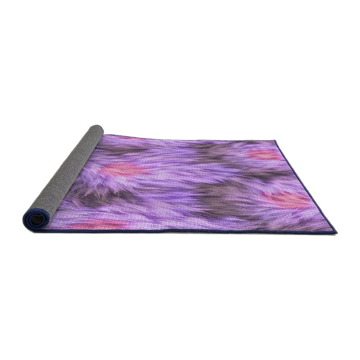 Thickness of Patterned Violet Purple Rug, pat102pur
