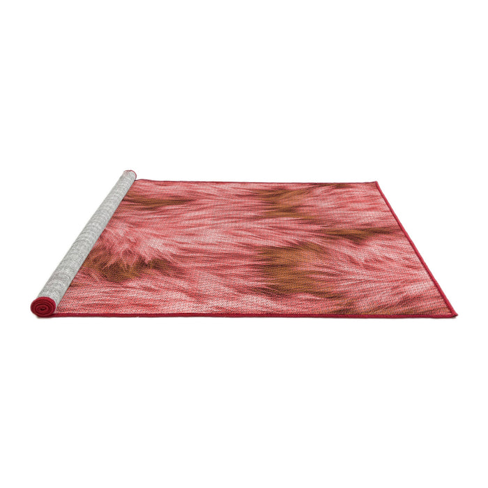 Sideview of Machine Washable Transitional Fire Red Rug, wshpat102rd
