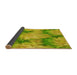 Thickness of Patterned Dark Yellow Green Rug, pat102yw