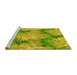 Sideview of Machine Washable Transitional Dark Yellow Green Rug, wshpat102yw