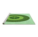 Sideview of Machine Washable Transitional Green Rug, wshpat1020grn