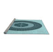 Sideview of Machine Washable Transitional Deep-Sea Green Rug, wshpat1020lblu