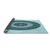 Thickness of Patterned Deep-Sea Green Rug, pat1020lblu