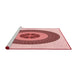 Sideview of Machine Washable Transitional Deep Rose Pink Rug, wshpat1020rd