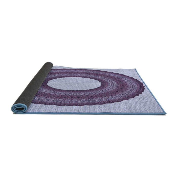 Thickness of Patterned Bright Grape Purple Rug, pat1021blu