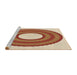 Sideview of Machine Washable Transitional Red Rug, wshpat1021brn