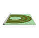 Sideview of Machine Washable Transitional Light Green Rug, wshpat1021grn