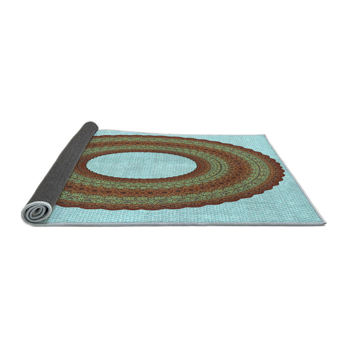 Thickness of Patterned Blue Rug, pat1021lblu