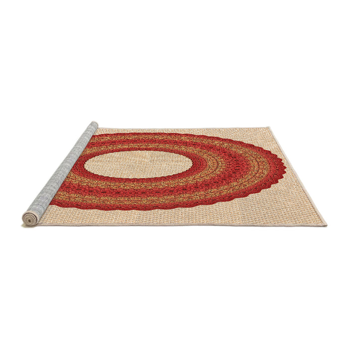 Sideview of Machine Washable Transitional Neon Red Rug, wshpat1021org
