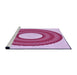 Sideview of Machine Washable Transitional Pink Rug, wshpat1021pur