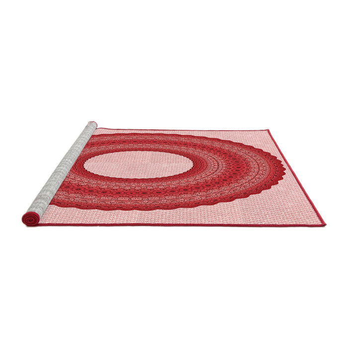 Sideview of Machine Washable Transitional Pink Rug, wshpat1021rd
