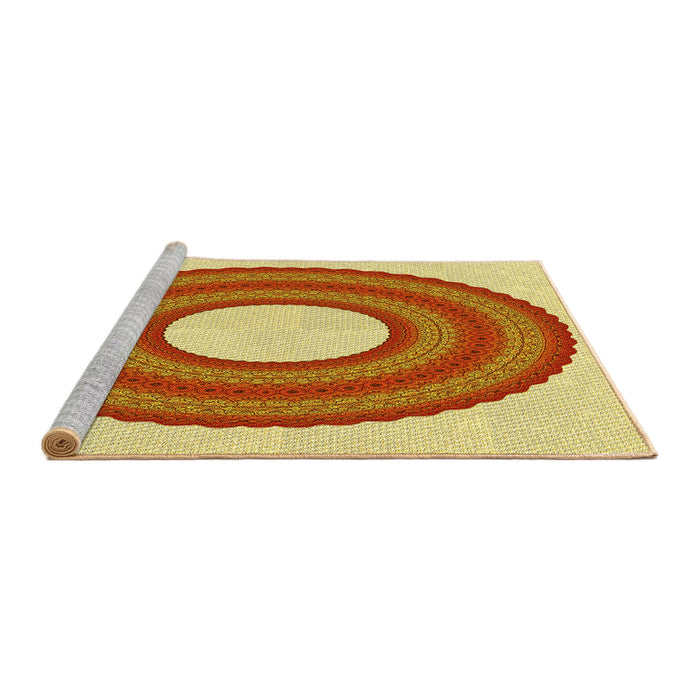 Sideview of Machine Washable Transitional Orange Red Orange Rug, wshpat1021yw