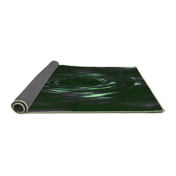 Thickness of Patterned Medium Forest Green Rug, pat1022grn