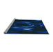 Sideview of Machine Washable Transitional Blue Rug, wshpat1022lblu