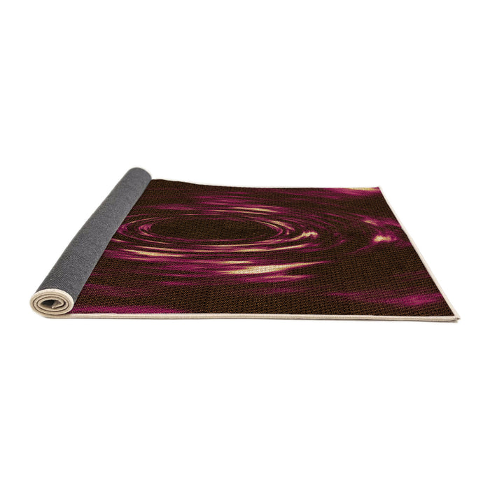 Thickness of Patterned Red Brown Rug, pat1022org