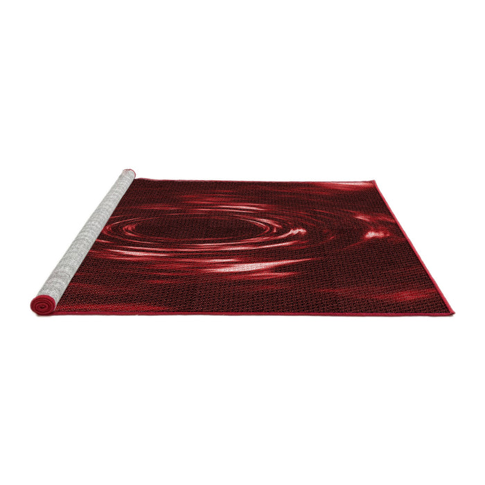 Sideview of Machine Washable Transitional Dark Red Rug, wshpat1022rd