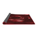 Thickness of Patterned Dark Red Rug, pat1022rd