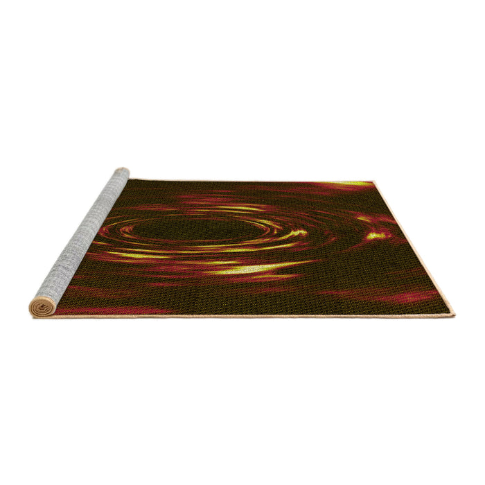 Sideview of Machine Washable Transitional Dark Bronze Brown Rug, wshpat1022yw