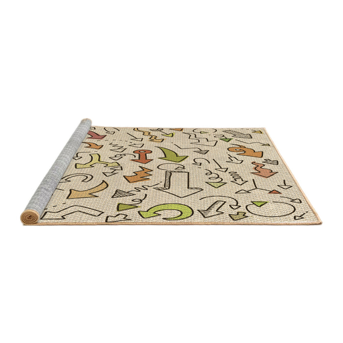 Sideview of Machine Washable Transitional Vanilla Gold Rug, wshpat1023brn