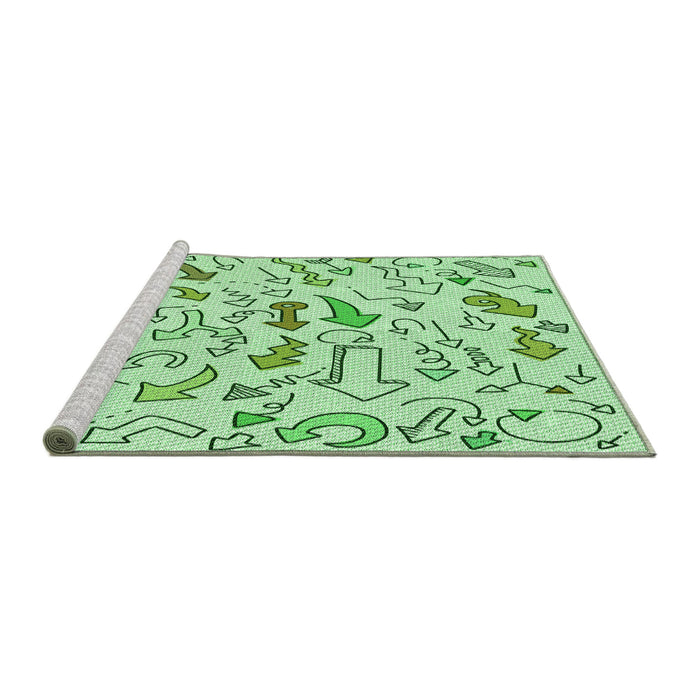 Sideview of Machine Washable Transitional Mint Green Rug, wshpat1023grn